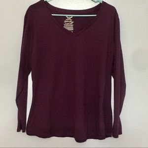 Faded Glory XXL Purple Long Sleeve Tee offers comfy wear.